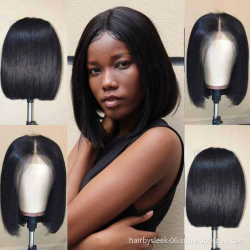 Rebecca 10 inch Ombre Short Bob Wigs Hot Sell Best Human Hair Wigs Middle Part Peruvian Remy Hair HD Lace Front Wigs Human Hair